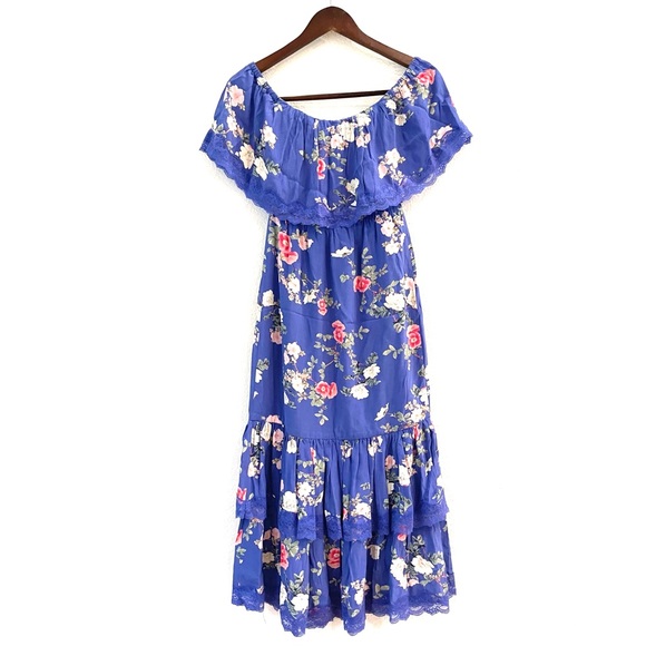 NWT Lovers + Friends Elouise Off Shoulder Floral Midi Dress - Picture 7 of 13